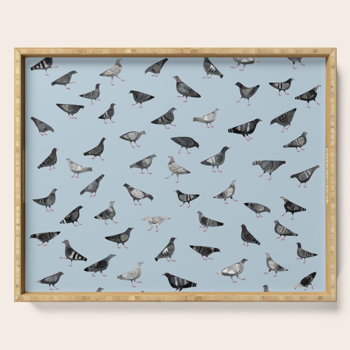 Pigeons Doing Pigeon Things Serving Tray Gallery Image 1
