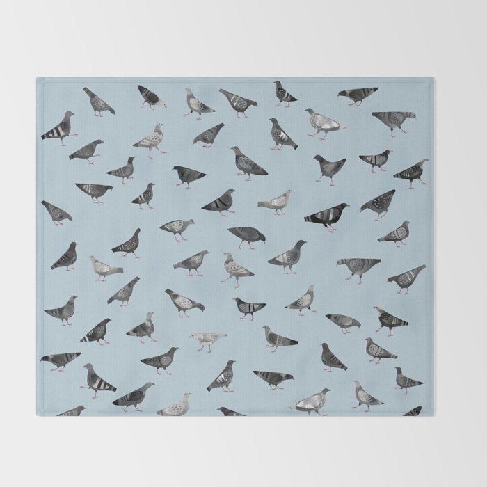 Pigeons Doing Pigeon Things Throw Blanket Gallery Image 2