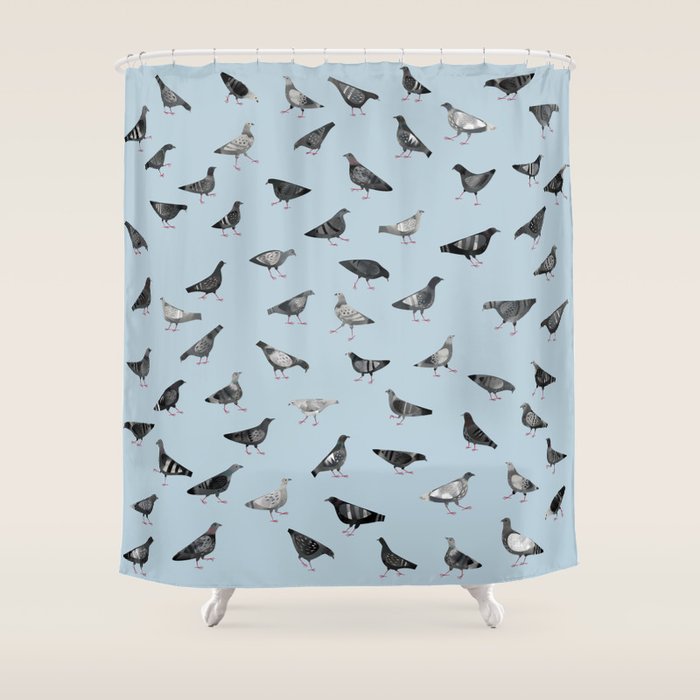 Pigeons Doing Pigeon Things Shower Curtain Gallery Image 1