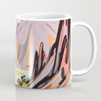 Lavender Mountains, Romantic Scenic Landscape Nature, Travel Summer Painting, Bohemian Colorful Hills Adventure Sunset Coffee Mug Gallery Image 1
