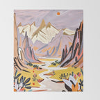 Lavender Mountains, Romantic Scenic Landscape Nature, Travel Summer Painting, Bohemian Colorful Hills Adventure Sunset Throw Blanket Gallery Image 2