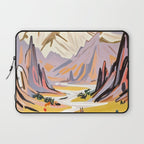 Lavender Mountains, Romantic Scenic Landscape Nature, Travel Summer Painting, Bohemian Colorful Hills Adventure Sunset Laptop Sleeve Gallery Image 1