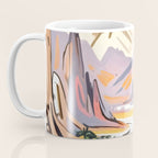 Lavender Mountains, Romantic Scenic Landscape Nature, Travel Summer Painting, Bohemian Colorful Hills Adventure Sunset Coffee Mug Gallery Image 3