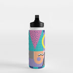 Memphis pattern 85 - 80s / 90s Retro Water Bottle Gallery Image 3