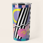 Memphis pattern 85 - 80s / 90s Retro Travel Mug Gallery Image 1