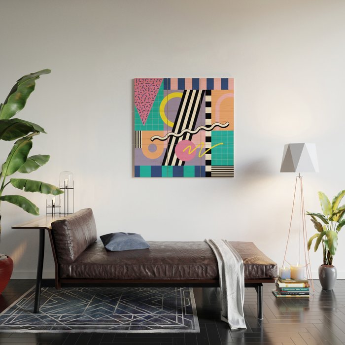 Memphis pattern 85 - 80s / 90s Retro Wood Wall Art Gallery Image 2