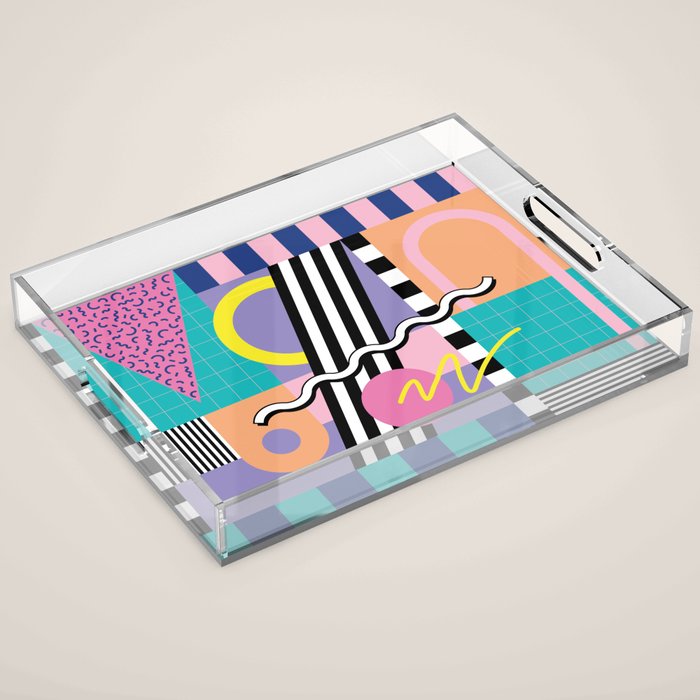 Memphis pattern 85 - 80s / 90s Retro Acrylic Tray Gallery Image 1