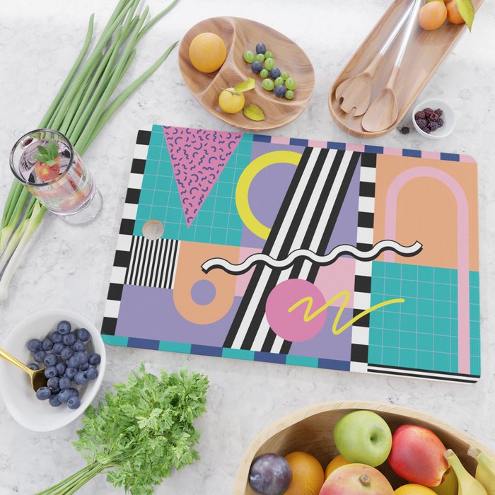Memphis pattern 85 - 80s / 90s Retro Cutting Board Gallery Image 2