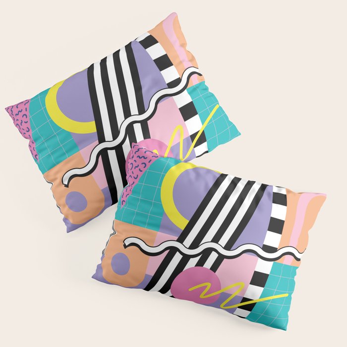 Memphis pattern 85 - 80s / 90s Retro Pillow Sham Gallery Image 1