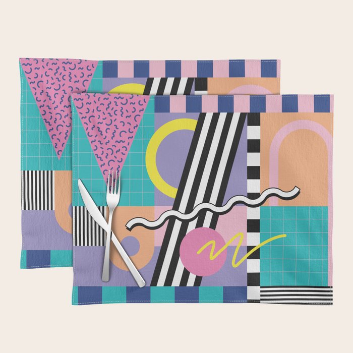 Memphis pattern 85 - 80s / 90s Retro Placemat Gallery Image 1
