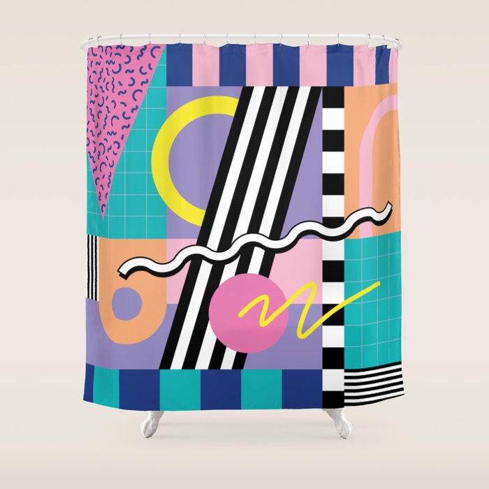 Memphis pattern 85 - 80s / 90s Retro Shower Curtain Gallery Image 1