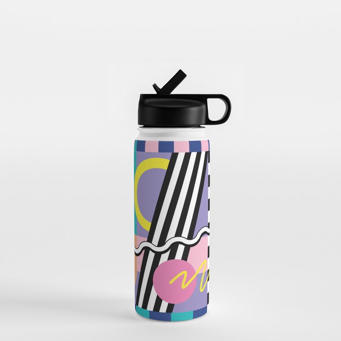 Memphis pattern 85 - 80s / 90s Retro Water Bottle Gallery Image 1