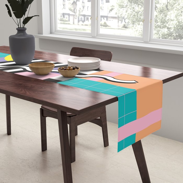 Memphis pattern 85 - 80s / 90s Retro Table Runner Gallery Image 2