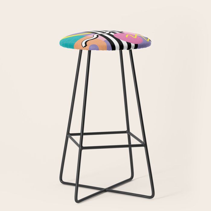 Memphis pattern 85 - 80s / 90s Retro Stool Gallery Image 1