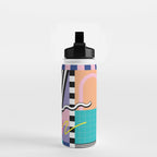 Memphis pattern 85 - 80s / 90s Retro Water Bottle Gallery Image 2