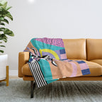Memphis pattern 85 - 80s / 90s Retro Throw Blanket Gallery Image 1