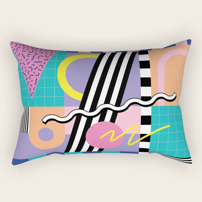 Memphis pattern 85 - 80s / 90s Retro Rectangular Pillow Gallery Image 2