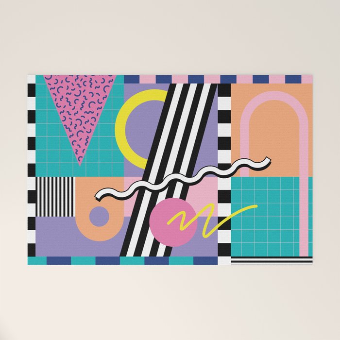 Memphis pattern 85 - 80s / 90s Retro Welcome Mat Gallery Image 1