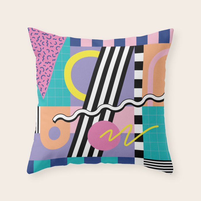 Memphis pattern 85 - 80s / 90s Retro Throw Pillow Gallery Image 6