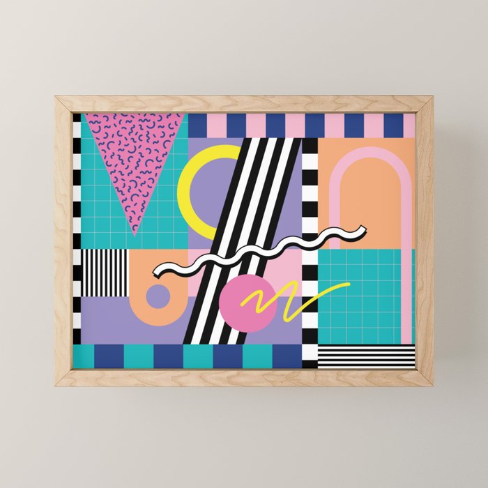Memphis pattern 85 - 80s / 90s Retro Mini Art Print Gallery Image 1