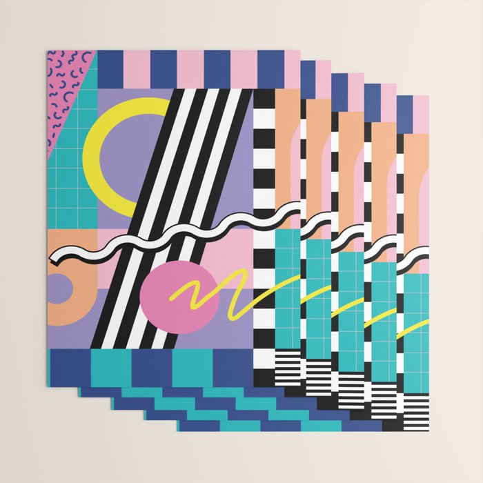 Memphis pattern 85 - 80s / 90s Retro Wrapping Paper Gallery Image 3