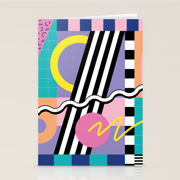 Memphis pattern 85 - 80s / 90s Retro Stationery Card Gallery Image 1