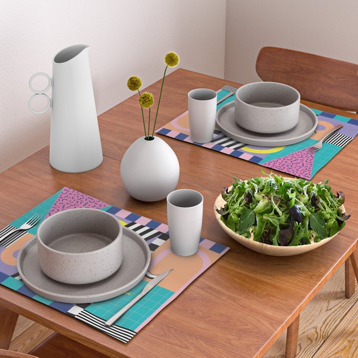 Memphis pattern 85 - 80s / 90s Retro Placemat Gallery Image 2