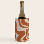Liquid Swirl Retro Abstract Pattern in Clay and Putty Earth Tones Wine Chiller Gallery Image 3