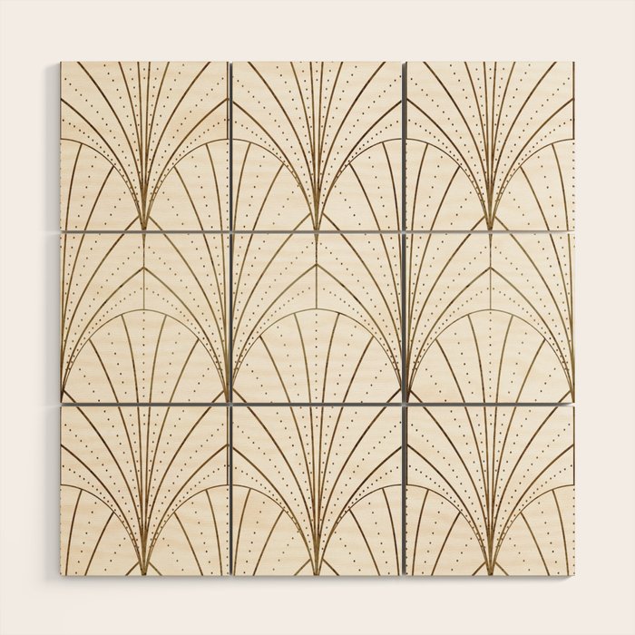 Art Deco Waterfalls // White Wood Wall Art Gallery Image 1