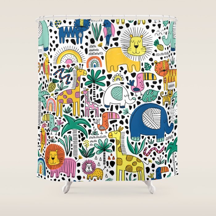 Safari Animals Shower Curtain Gallery Image 1