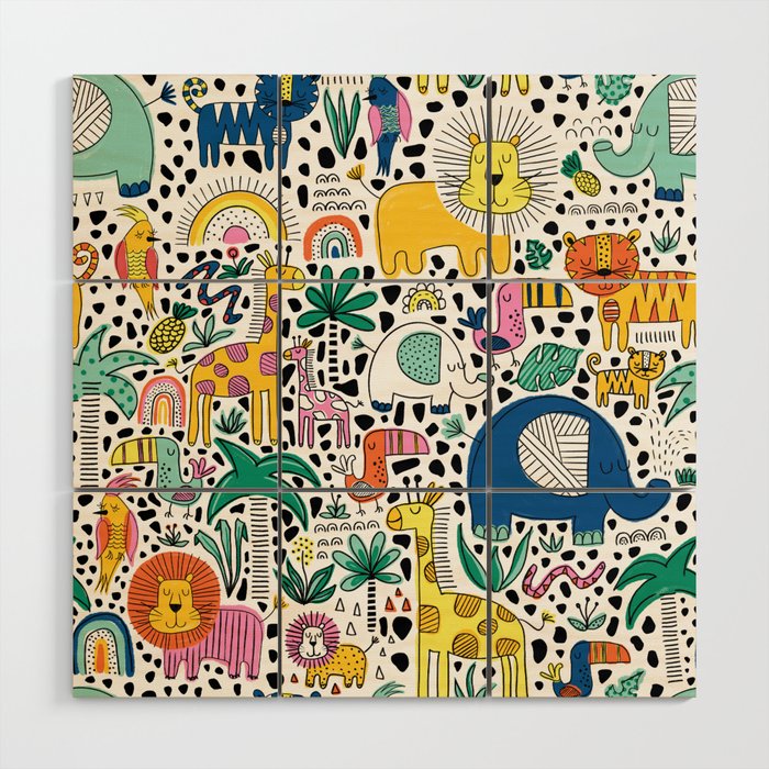 Safari Animals Wood Wall Art