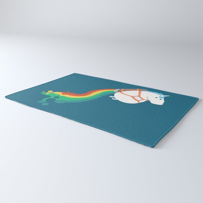 Fat Unicorn on Rainbow Jetpack Rug Gallery Image 3