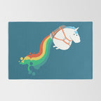 Fat Unicorn on Rainbow Jetpack Rug Gallery Image 2
