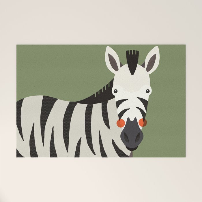 Zebra, Animal Portrait Welcome Mat Gallery Image 1