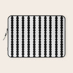 Black and White, Wavy, Squiggle, Stripes Laptop Sleeve Gallery Image 1