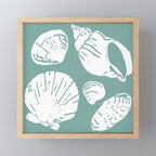 Shells . Teal Mini Art Print Gallery Image 1