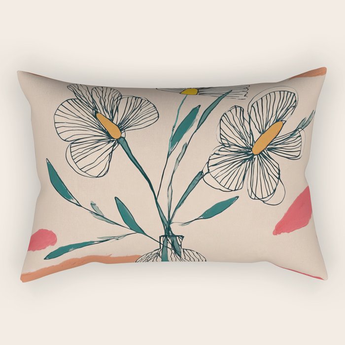 Petals in the Afternoon Sky Rectangular Pillow Gallery Image 1