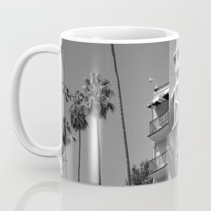 Beverly Hills Hotel, California black and white photograph / black and white photography Coffee Mug Gallery Image 3