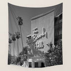 Beverly Hills Hotel, California black and white photograph / black and white photography Wall Tapestry Gallery Image 4