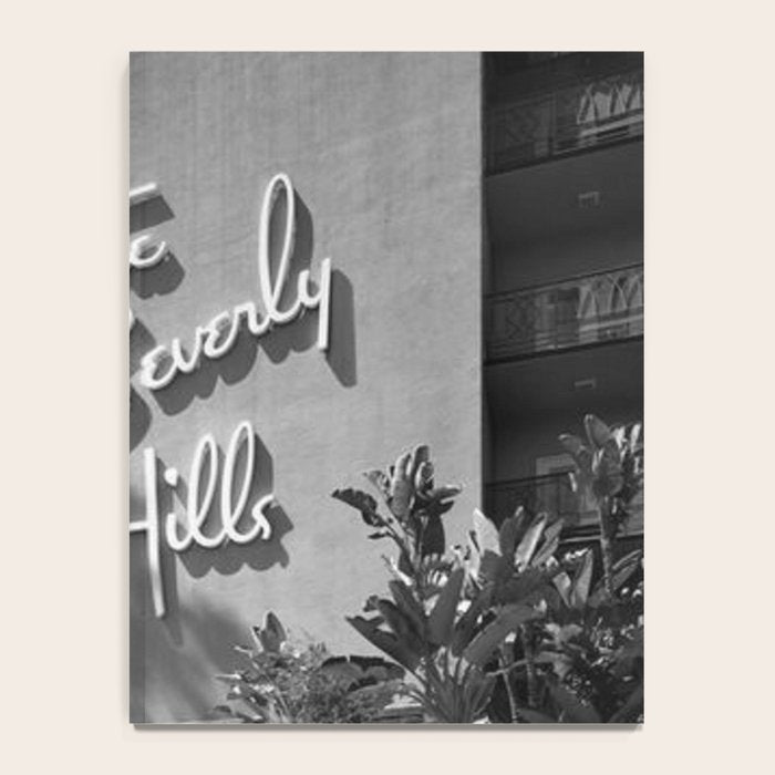 Beverly Hills Hotel, California black and white photograph / black and white photography Notebook Gallery Image 4