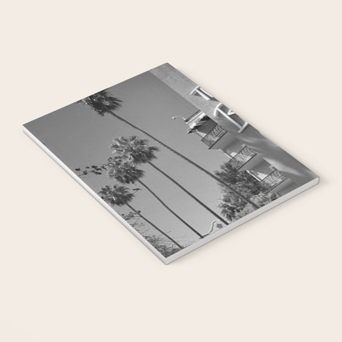 Beverly Hills Hotel, California black and white photograph / black and white photography Notebook Gallery Image 3