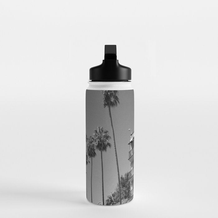 Beverly Hills Hotel, California black and white photograph / black and white photography Water Bottle Gallery Image 3