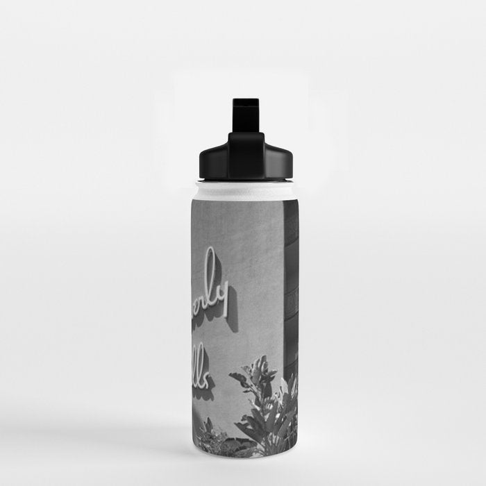 Beverly Hills Hotel, California black and white photograph / black and white photography Water Bottle Gallery Image 2