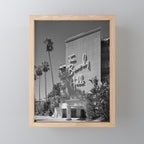 Beverly Hills Hotel, California black and white photograph / black and white photography Mini Art Print Gallery Image 1