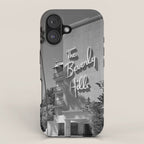 Beverly Hills Hotel, California black and white photograph / black and white photography iPhone Case Gallery Image 1