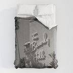 Beverly Hills Hotel, California black and white photograph / black and white photography Comforter Gallery Image 6