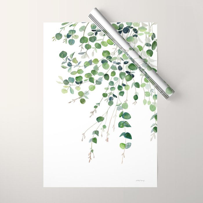 Eucalyptus Watercolor Wrapping Paper Gallery Image 1