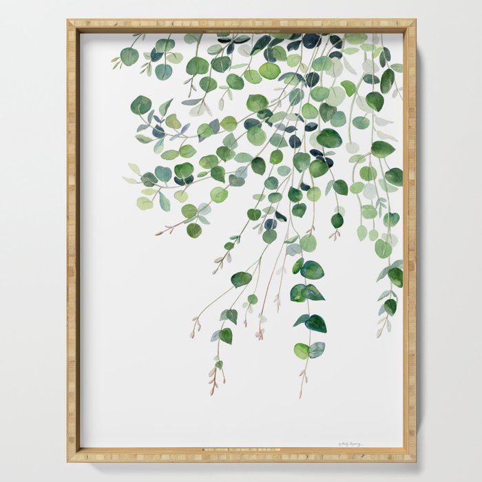 Eucalyptus Watercolor Serving Tray Gallery Image 1