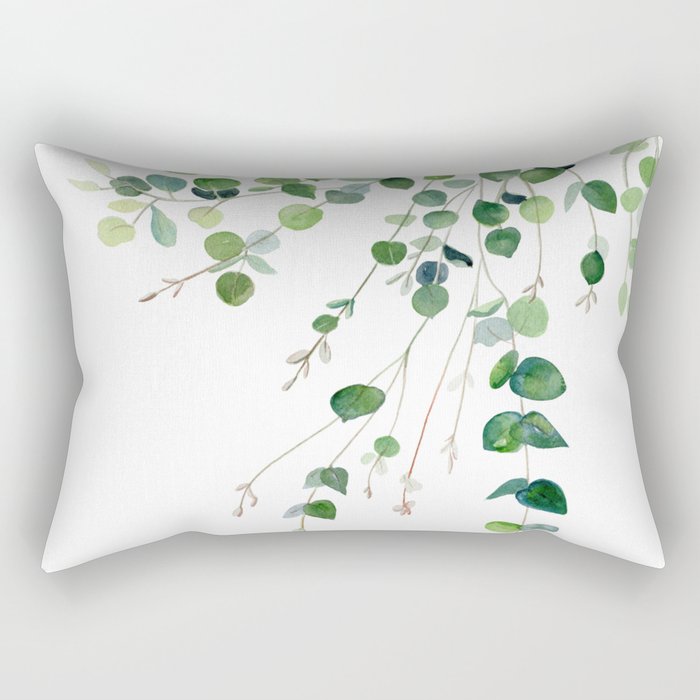 Eucalyptus Watercolor Rectangular Pillow Gallery Image 1