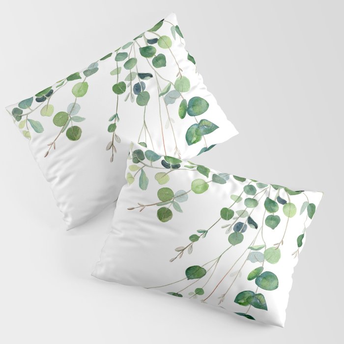 Eucalyptus Watercolor Pillow Sham Gallery Image 1